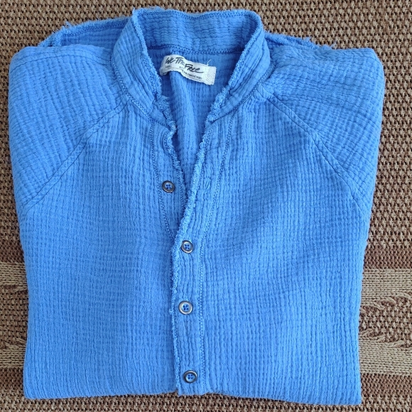 We The Free Tops - We The Free Blue Lightweight Shirt Jacket